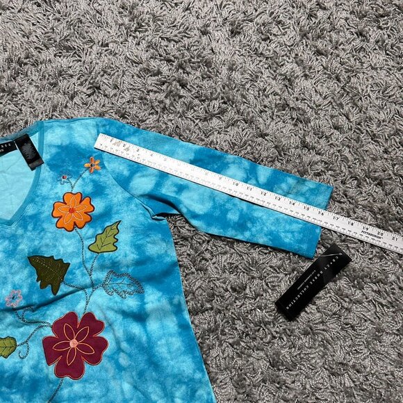 Crazy Horse Cottage Core 3/4 Sleeve Tie Dye Tope - Picture 5 of 7